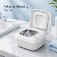 Nettoyeur ultrasonique sans fil pour appareils dentaires 170 ml 18 W, machine de nettoyage dentaire pour prothèses et aligneurs avec chargement Type-C