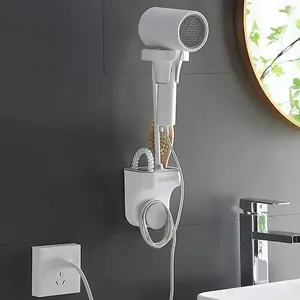 Handsfree Wall Mounted Stand Rondom Draaibare Zelfklevende Föhn Houder