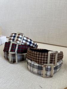 عصابة رأس كورية جديدة بنمط الكلية الكلاسيكي مع مشبك مربعات، إكسسوار أنيق بني اللون للخريف والشتاء - Product Image 5