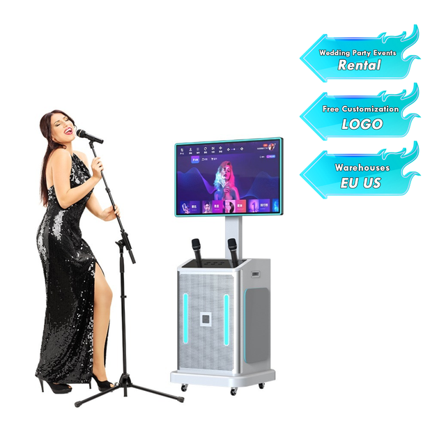 Wireless Microphone Karaoke Set with Monitor Videoke and Family Karaoke Booth Portable Party Sound Equipment