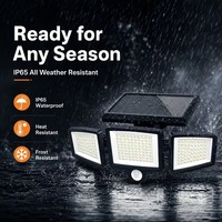 Lampe murale solaire à détecteur de mouvement 210 LED 2800LM IP65, éclairage de sécurité extérieur avec télécommande pour jardin, garage, allée