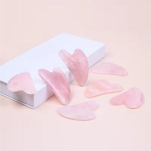 Quartz Rose Naturel Gua Sha Visage Soins de La Peau Outil De Beauté Cristal Rose Pierre De Jade <span class=keywords><strong>Guacha</strong></span> Conseil Logo Personnalisé Visage Guasha Masseur - Product Image 2