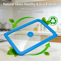Boîte à bento en acier inoxydable 304 avec couvercle en verre anti-explosion, ensemble d'ustensiles de cuisine étanches pour le stockage au réfrigérateur et la préparation des repas