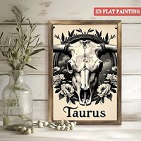 Toile d'art encadrée en bois 20x30cm avec autocollant bonbon et tatouage
