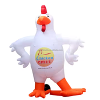 Poulet blanc gonflable géant personnalisé Publicité blanche Cartoon Décoration extérieure Poulet publicitaire gonflable