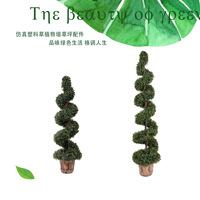 Vente en gros Personnalisé Pas Cher Artificielle PE Bonsaï Arbres Simulation Topiaire Extérieur en Spirale Buis Conception pour les Occasions d'Anniversaire