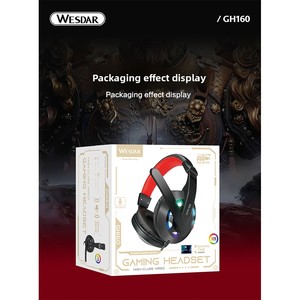 <span class=keywords><strong>Casque</strong></span> de jeu filaire Wesdar pour PC et ordinateur portable - Microphone à réduction de bruit, son dynamique 40 mm, lumières RVB, ajustement confortable, audio immersif - Product Image 6