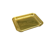 Plateau carré doré jetable pour mini-gâteaux de lune, pâtisseries, mousses et desserts – Base d'emballage alimentaire