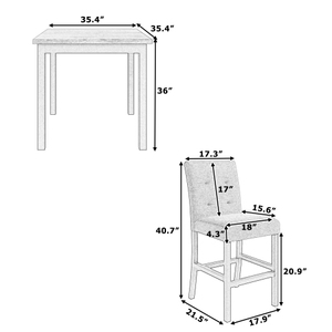 Modern Solid Wood Complete <b>Dining</b> <b>Set</b> with <b>4</b> <b>Chairs</b> Home Furniture - Product Image 6