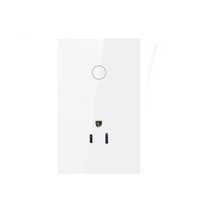 Interrupteur intelligent US Zigbee, application Smart Life, Alexa, interrupteur en verre 1/2/3 voies + prise 110v 240v Alexa
