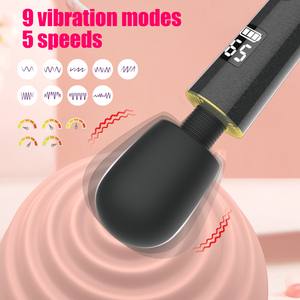 Hot Selling Waterproof Av Wand Massager Female Masturbation Sex Toy Nipple Clitoris Stimulator 9-Speed Battery-Powered <b>Vibrator</b> - Product Image 5