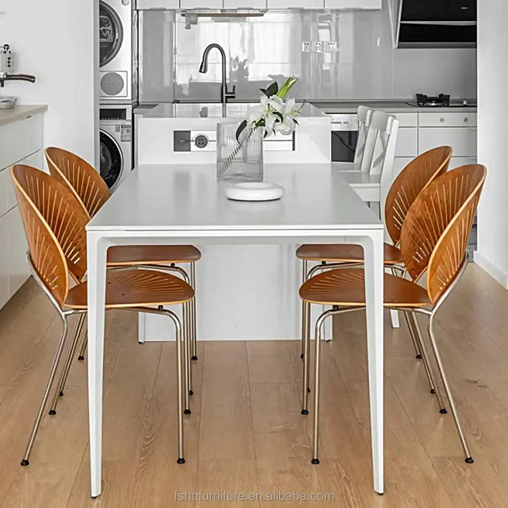 Iİtalyan kaya plaka masa ve sandalye kombinasyonu Modern basit High-end dikdörtgen aile küçük aile masa