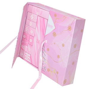 24-grid pink Foldable Christmas Compartment Self-erecting Blind <b>Box</b> with Four-color Printing and Embossing - Product Image 2