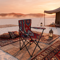 Chaise de plage pliable légère avec cadre en acier rembourré, porte-gobelet, écologique, portable, pour le camping en plein air, pique-nique, Arabie Saoudite