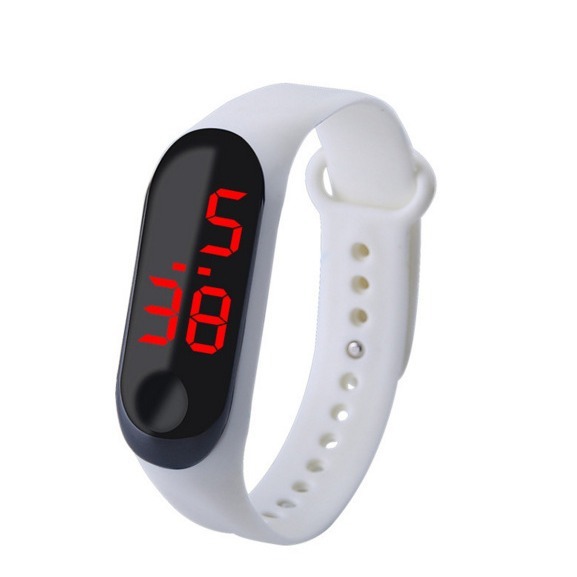 Factory Wholesale 3BAR Waterproof Oval Plastic Outdoor Sports LED Touch-screen Digital Watch for Kids Boys Girls Gifts