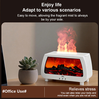 Difusor de Aroma con Luz Ambiental Reactiva al Sonido, Humidificador Ultrasónico de Aceites Esenciales con Efecto de Llama y Control Remoto para Decoración del Hogar
