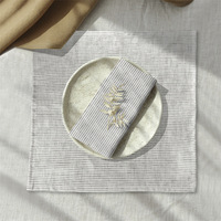 Plaid Stone Wash Pur Lin Lin Serviettes De Mariage Décorer Serviette De Table En Gros Français Rayure Multicolore Vert Sauge À La Main