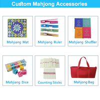 Ensemble complet de jeu de Mahjong américain avec sac élégant, incluant tuiles, dés, cartes de notation, accessoires, marqueur de direction du vent et marqueur de distributeur