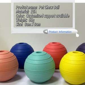 LY 2026 Nouveaux jouets à mâcher modernes pour animaux de compagnie, balle pour chien en mousse EVA écologique avec design à trous, pour le jeu interactif en extérieur et les sacs de transport de vacances - Product Image 2