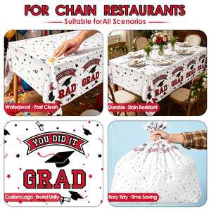 Tovaglie di <span class=keywords><strong>Plastica</strong></span> Bianche Usa e Getta Colorate con Motivi a Fiocchi di Neve e Pois per Forniture per Feste di Compleanno - Product Image 5