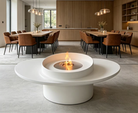 Table de foyer au gaz naturel ronde moderne, légère et portable, foyer au gaz compact pour la cour, le camping, la terrasse, les loisirs