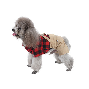 Ropa <span class=keywords><strong>de</strong></span> Lujo para Perros Pequeños, <span class=keywords><strong>de</strong></span> Algodón Puro, Delgada, <span class=keywords><strong>de</strong></span> Cuatro Patas, con Diseño a Cuadros, Transpirable, para Todas las Estaciones, OEM - Product Image 3