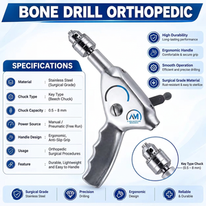 Al Mida Healthcare - Juego de Instrumentos Quirúrgicos Ortopédicos de Acero Inoxidable con Taladro Manual para Huesos, Certificado CE Clase II OEM - Product Image 6