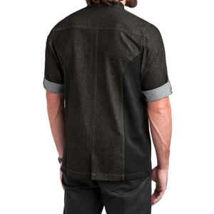 Design Wholesale Button Watertight Cook Jacket Hotel Restaurant Bar Kitchen Uniforms Short Sleeves Zipper Shirt Customize - Product Image 4