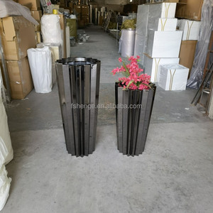 Vaso <span class=keywords><strong>da</strong></span> Terra Moderno per Esterni a Basso MOQ / Lussuoso Vaso Grande in Metallo Nero per Fiori / Vaso per Piante <span class=keywords><strong>da</strong></span> Interno - Product Image 3