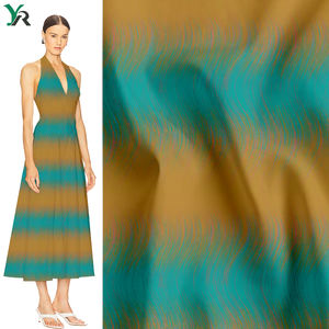 Oeko-tex Certified Vector Gradient <strong>Ikat</strong> Abstract Waves Digital Print Pattern Cotton Poplin <strong>Fabric</strong> for Clothing - Product Image 1