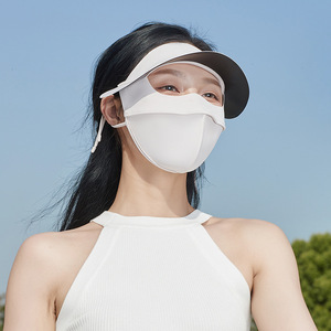 Masque facial d'été anti-UV pour femmes, filles, visière de protection solaire complète, chapeau en nylon pour un usage quotidien - Product Image 3