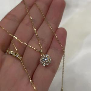 Collier pendentif de luxe en argent pur 925 avec branches dorées, feuilles de jade, épis de blé, anneau haut de gamme - Product Image 1