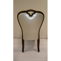 Chaises de salle à manger haut de gamme en bois massif avec dossier haut en cuir PU et pieds en bois, vente en gros