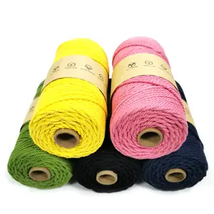 Wholesale 1mm 2mm 3mm 5mm 6mm 8mm natural twisted macrame cord cotton Jute for home decoration