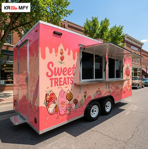 USA Outdoor Towable Ice Cream Trailer with Fiberglass & Aluminum Multifunctional Snack Food Cart <b>for</b> Sale - Product Image 4