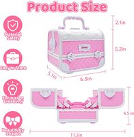 Kit de maquillage pour enfants EPT pour filles, 56 pièces, maquillage réel lavable avec étui cosmétique, miroir, vernis à ongles et pinceaux
