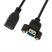 Câble d'extension HDTV USB 3.0 Femelle-Femelle à fixation par vis pour montage sur panneau