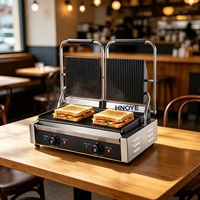 Plaque de cuisson professionnelle 2 x 2 kW, machine à panini électrique à tête unique pour cuisine de restaurant