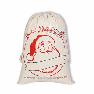 Bolsas de Regalo Navideñas Gigantes Personalizadas de Lona con Diseño de Papá Noel para Decoración Navideña - Product Image 6