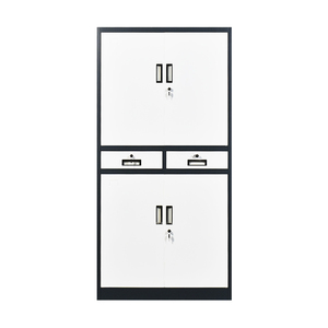 Armoire de bureau en métal pleine hauteur avec 2 tiroirs, armoire de rangement en acier pour dossiers - Product Image 3