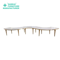 SK-YHZ-H002 vente en gros table à manger dorée table à manger dorée décorations de mariage décoration de planification d'événements combinaison gratuite de