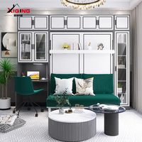 Étagère murale intégrée moderne de luxe Lit escamotable pour petits appartements Salon Bureau ou chambre à coucher