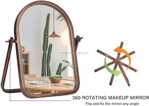 Bàn Cổ Điển Bàn Gương Đồng Kim Loại Đóng Khung Đứng Gương 360 Độ Có Thể Điều Chỉnh Xoay Cho Bàn, Bàn, Phòng Ngủ - Product Image 4