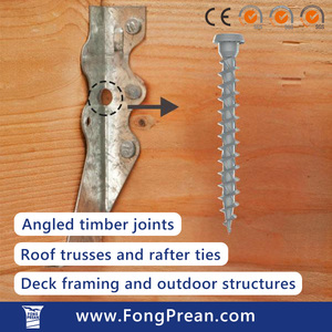 Structural Timber Screw Stainless Steel M5 - M10 40 - 400mm Pan Head and Twisted Thread Industrial <b>Fastener</b> - Product Image 2