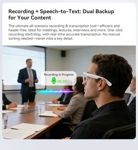 Lunettes intelligentes AI X01Ultra, nouvelle génération, caméra 8MP, traduction AI en temps réel, enregistrement vidéo 1200P, lecture <span class=keywords><strong>de</strong></span> musique, étui <span class=keywords><strong>de</strong></span> charge 3600mAh - Product Image 2