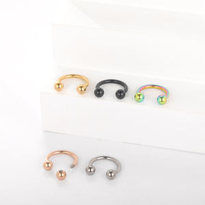 Anneau <span class=keywords><strong>fer</strong></span> à <span class=keywords><strong>cheval</strong></span> en titane de qualité implantable, anneaux de septum nasal, anneaux circulaires à pointes, bijoux de piercing corporel pour cartilage d'oreille et <span class=keywords><strong>tragus</strong></span> - Product Image 4