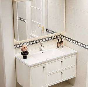 New French intelligent <b>mirror</b> cabinet combination bathroom ceramic integrated wall mounted bathroom cabinet - Product Image 5