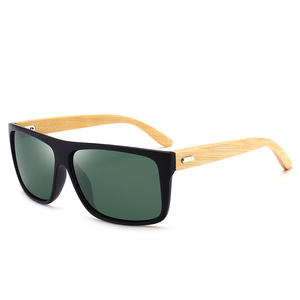 Jaspeer retro <span class=keywords><strong>azul</strong></span> cuadrado espejo gafas de sol de bambú, gafas de lentes gafas de sol - Product Image 5