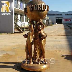 Classic Design Outdoor Decor Figure Life Size Bronze <strong>the</strong> <strong>World</strong> <strong>Is</strong> <strong>Yours</strong> <strong>Statue</strong> Sculpture - Product Image 4