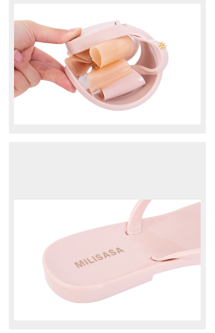 Ladies Bow Shoes Outdoor Flat Platform Sandals PVC Sole for Sandals Slippers Women